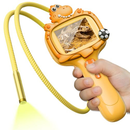 Dinosaur Borescope Snake Camera Toy: Kids Outdoor Toy Kits Birthday Gift - color: Orange