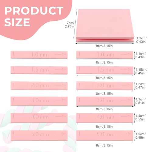 Polymer Clay Strip Roller Guide, Rolling Board with 12 Thickness Sliders (PLA), Smooth Strip Maker Tool for Clay Earrings and DIY Jewelry
