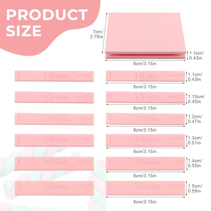 Polymer Clay Strip Roller Guide, Rolling Board with 12 Thickness Sliders (PLA), Smooth Strip Maker Tool for Clay Earrings and DIY Jewelry