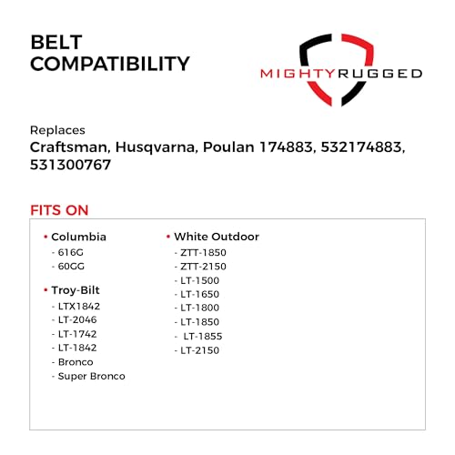 754-0497, 954-0497 PTO Drive Belt Replacement for Cub Cadet, Length 60.5", Heavy-Duty Aramid Cord Belt Replaces 954-3038, Scag 482171, 481461, Encore 523106 for LT1018 Troy Bilt LTX1842 LT2046 LT174 - size: 60.5" x 1/2"