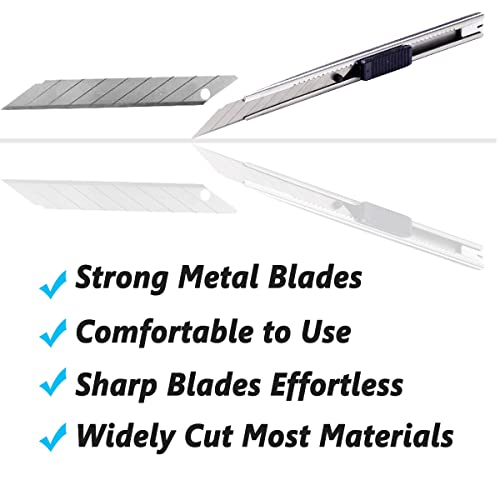9mm Snap Off Utility Knife 3 Pack High Hardness Retractable Box Cutters with 30 Pcs Snap Off Blades,Art Craft Hobby Cutter 9mm Knife for Home Office Workstation - style: 30 Angle