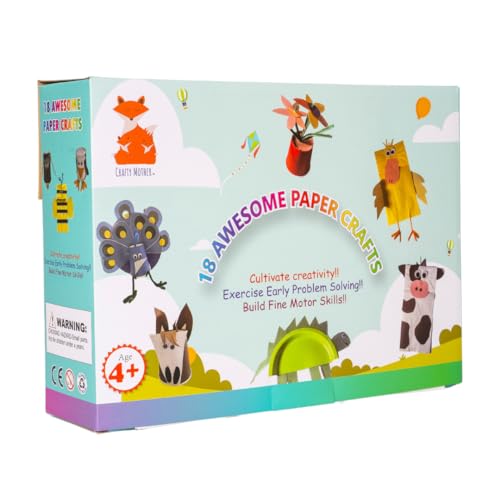 Crafty Mother 18 Paper Crafts Arts and Crafts Supplies for Kids Ages 4-8