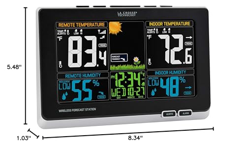 La Crosse Technology 308-1414MB-INT Wireless Color Weather Station with Mold Indicator, Black