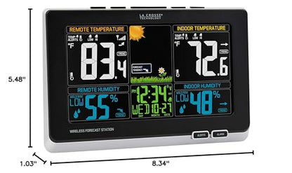 La Crosse Technology 308-1414MB-INT Wireless Color Weather Station with Mold Indicator, Black