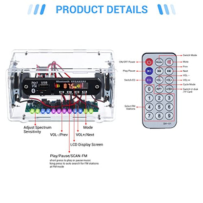 MiOYOOW DIY Bluetooth Speaker Kit with FM Radio for School and Home Use