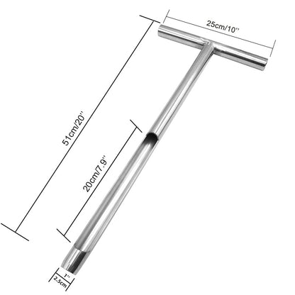 X·CELLENT Soil Probe, Soil Sample Probe 20 Inch with Reusable Soil Sampler Bags,Stainless Steel T-Style Handle Soil Test Kit, for Soil Sampling Plant Care/Agriculture/Garden/Farm(20”S/T-Style） - size: 20”S/T-Style（A）