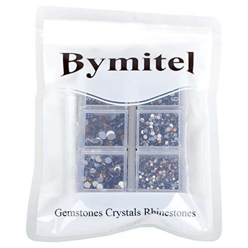 Bymitel 5000 Pieces 6 Mixed Sizes Glue Fix on Glass Rhinestones Round Crystal Gems Flatback for DIY Jewelry Making with one Picking Pen(6-Sizes 5000PCS, Smoked Topaz) - color: Smoked Topaz, size: 6-SIZES 5000PCS