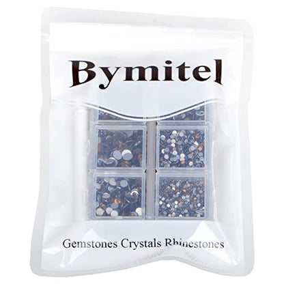 Bymitel 5000 Pieces 6 Mixed Sizes Glue Fix on Glass Rhinestones Round Crystal Gems Flatback for DIY Jewelry Making with one Picking Pen(6-Sizes 5000PCS, Smoked Topaz) - color: Smoked Topaz, size: 6-SIZES 5000PCS