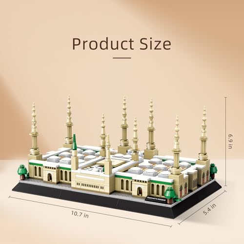 Prophet's Mosque-Medina Building Blocks Set, Islamic Educational Toy for Kids, DIY 3D Model Kit, for Architectural Collection (594Pcs)