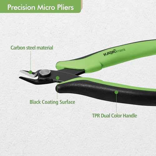 KATA Mini Flush Cutters, 5 Inch Precision Wire Cutter Plier for Electronics - color: 1 Pack 5" Flush Cutter Green