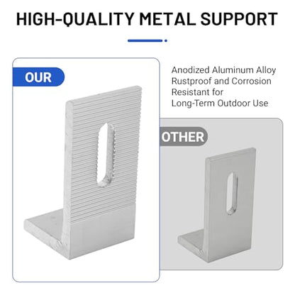 10Pcs L Foot Solar Mount, Aluminum Alloy Photovoltaic Panel Mounting Bracket, Photovoltaic Mount, Waterproof Solar Panel Bracket for Roof PV System