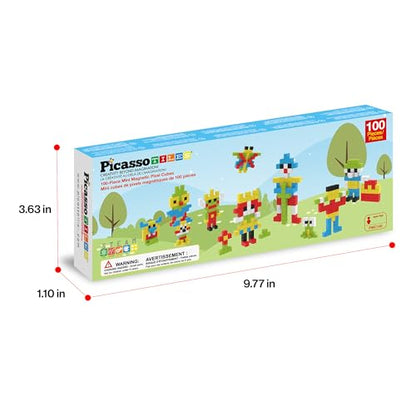 PicassoTiles 100pcs 0.5” Pixel Magnetic Puzzle Cube Mix & Match Cubes Sensory Toys STEAM Education Learning Building Block Magnets Children Construction Toy Set Stacking Magnet Creative Kit PMC100 - style: 100pcs 0.5” Pixel