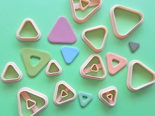 Jinnyous Jewellery Triangle Polymer Clay Earring Cutter Set of 6 (Triangle) - color: Triangle (6pcs)