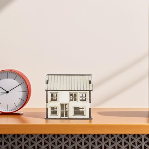OSALADI DIY Mini House Kit Unfinished Wooden House Model Building Kit Small Wood for Painting Assembly Christmas Village Accessories Holiday Scene Dollhouse Decor