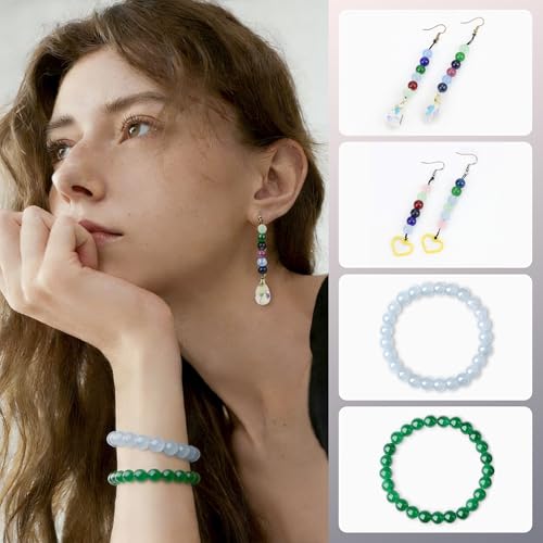 500Pcs Gray Glass Beads for Earring Bracelets - color: Gray, size: 8mm 500pcs