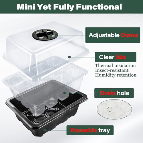 ZeeDix 2 Set Seed Starter Tray Kits with 30 Pack Coco Coir Pellets - color: 2 Set