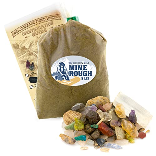 Boone's Mill Gemstone Paydirt | 5 Pounds | Gem Mining Rough Stone Mix | Rock Fossil ID Guide - style: 5 pounds