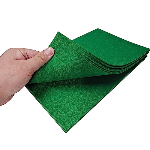 Jtnohx Stiff Felt Sheets 2mm Thick Felt Fabric for Crafts Green 12pcs - color: Green