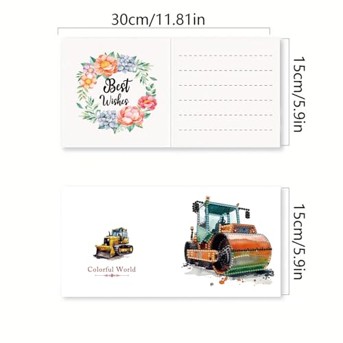 DDGYP DIY Diamond Art Kits for Adults, Greeting Cards for Holiday Birthday - color: Excavator
