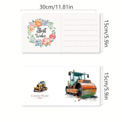 DDGYP DIY Diamond Art Kits for Adults, Greeting Cards for Holiday Birthday - color: Excavator