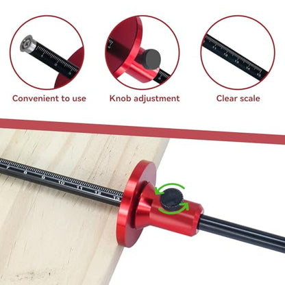 Wheel Marking Gauge, Aluminum Alloy Scriber Marking Tools Woodworking Mortise Parallel Scribing Tool with Metric and Inch Scales
