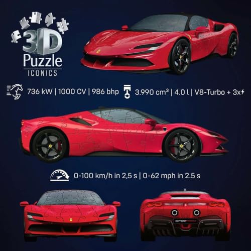 Ravensburger Iconics: Ferrari SF 3D Puzzle for Kids 8+