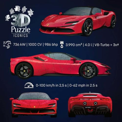 Ravensburger Iconics: Ferrari SF 3D Puzzle for Kids 8+