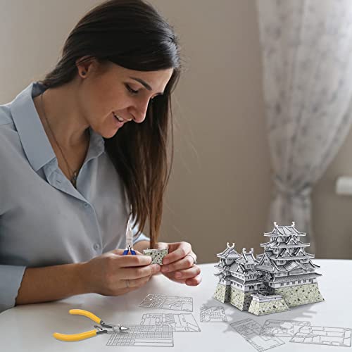 Piececool 3D Metal Puzzles for Adults, Himeji Castle - Japanese Architecture 3D Model Building Kits Creative Home Decoration Great Birthday - style: Himeji
