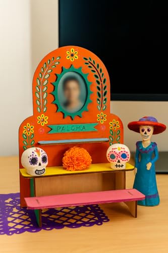 3-Tier Dia De Los Muertos Altar Ofrenda Kit, Wooden Day of The Dead Altar - size: 3-Tier Solecito Altar