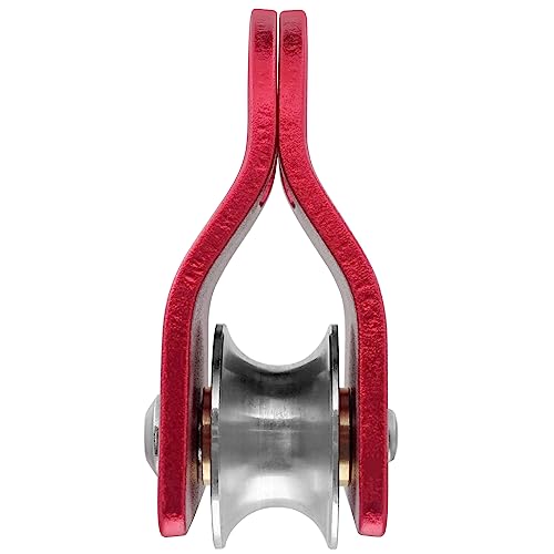GM CLIMBING Micro Prusik Minding Pulley 25kN CE UIAA Certified 12mm Single Pulley Mobile Side Plates for Arborist Rigging Climbing Rescue - color: Pack of 2 | Red