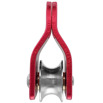 GM CLIMBING Micro Prusik Minding Pulley 25kN CE UIAA Certified 12mm Single Pulley Mobile Side Plates for Arborist Rigging Climbing Rescue - color: Pack of 2 | Red