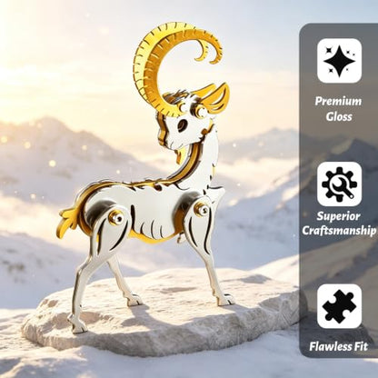 3D Metal Puzzles for Adults, Zodiac Sign Gold Sheep Model Kit - color: C02-sheep Gold