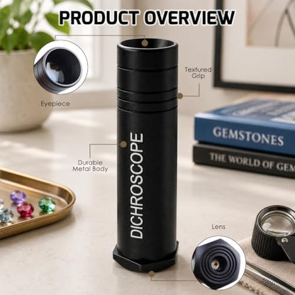 Heavy Duty Calcite Dichroscope Gemstone Tester Trichoic Pleochroic Colors Gemstone Identification Gemstones Gemological Testing Diamond Jeweler Tool Metal Body Gemology