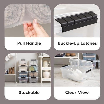 IRIS USA 4-Pack 13 Quart Storage Bins with Lids, Clear - size: 13 Qt, style: 4 Pack
