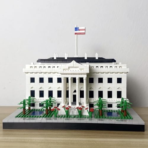 White House Micro Brick Building Set (2300 Pieces) – Landmark Model Educational Toy Gift for Kids and Adults - color: White House