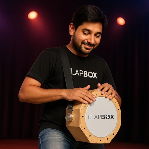 Clapbox Travel Cajembe Drum Birch Wood (H:6" W:12" L:12") - Included is a Padded Bag and Strap | With a Snare Adjusting Feature for Versatility | Most Popular Drum Circle Instrument (Travel Cajembe)