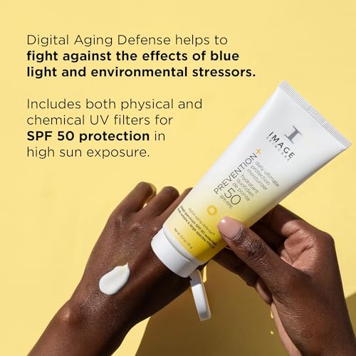 IMAGE Skincare PREVENTION+ Daily Ultimate Protection Moisturizer, SPF 50 Face Sunscreen Lotion, Zinc Oxide, Blendable with No White Cast, 3.2 oz - size: 3.2 Ounce (Pack of 1)