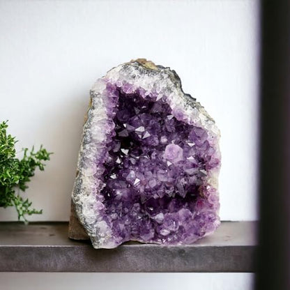 2 to 3 Lb Amethyst Crystal Geode From Uruguay – 4" to 7" Height, Natural Amethyst Cluster – Unique Decorative Crystal for Meditation and Wellness Spaces - style: 2 lb to 3 lb