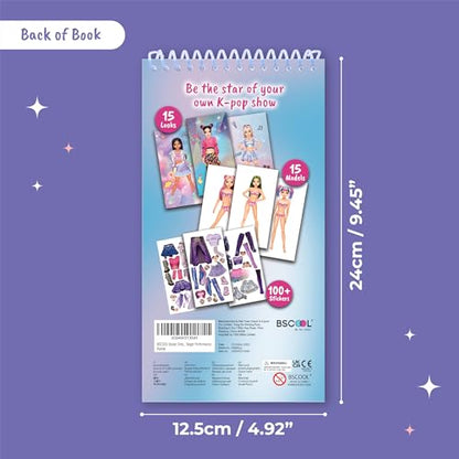 BSCOOL Kpop Sticker Book – Girls Fashion Design Activity for Kids - color: Sticker Dress Up - Kpop