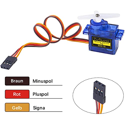 Miuzei Sg90 9g Micro Servo Motor for Arduino RC Car Robot Boat Plane 5Pcs