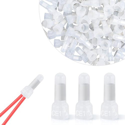 Nilight 300PCS CE1 Closed End Crimp Terminal 22-16 Gauge Nylon Insulated - color: 300PCS 22-16# Terminals