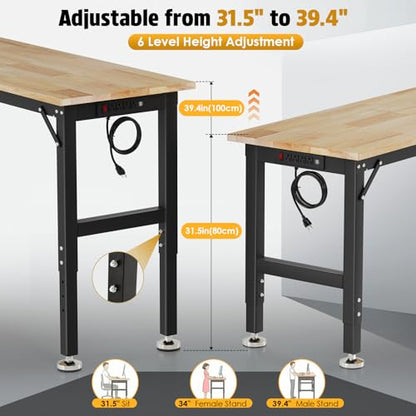 TLGREEN 60 x 22-Inch Adjustable Workbench, 2000 lb Capacity - size: 60"