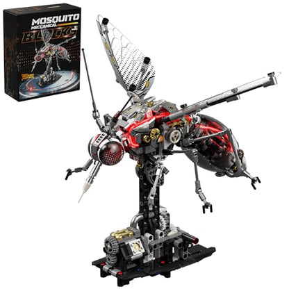 Mosquito Building Block – Hand-Crank Moving Wings & Abdomen Model Kit, STEM DIY Construction Set Great Birthday Idea for Teens & Adults - color: Black