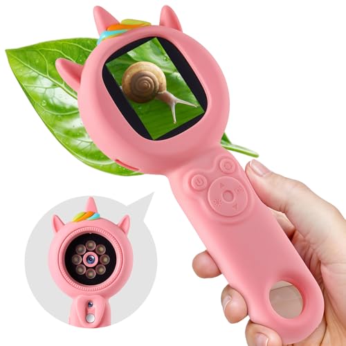 Kids Microscope, 500X Handheld Microscope for Kids, Pink - color: Pink