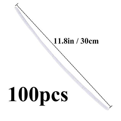 100 Pieces Pipe Cleaners Craft Chenille Stem White Pipe Cleaners - color: White