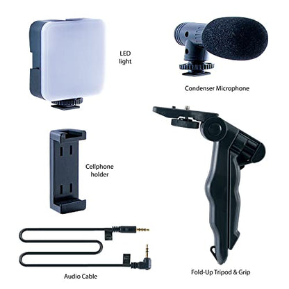 Canal Toys New Studio Creator Podcast & Vlogging Kit – Record Your own podcasts and Vlogs Like Your Favorite influencers! Fold-up Tripod, LED Light & Microphone. Ages 8+ - style: Podcast & Vlogging Kit