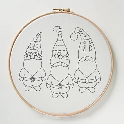 TINLOK Christmas Embroidery KIT,Adults DIY Handmade,Hand Embroidery Starter Kits with Stamped Embroidery Pattern,for Christmas Embroidery Kits for Adults Beginners Starter (A) - style: A