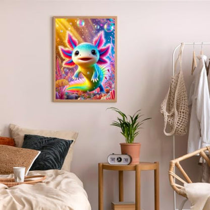 Axolotl Diamond Art Kits for Adults, Diamond Painting Kits 12x16 inch - color: Axolotl