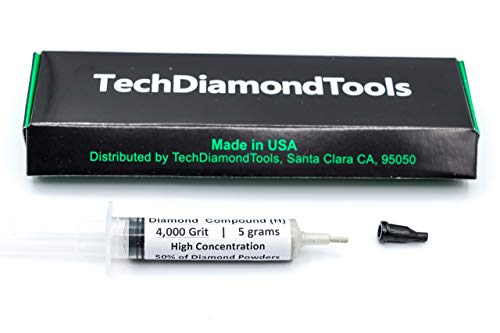 TechDiamondTools Diamond Polishing Compound Polishing Paste USA Made 4,000 Grit 2-4 Microns for Marble Glass Metal Rock Jewelry Resin Silver Chrome Gemstone with High Concentration of Diamond Powder - size: 4,000 grit / 2 - 4 microns