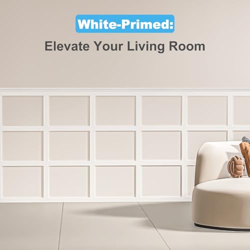 Art3d Pre-Cut Board and Batten Wainscoting Panel, Covers 10 ft, White - color: White - Style 3